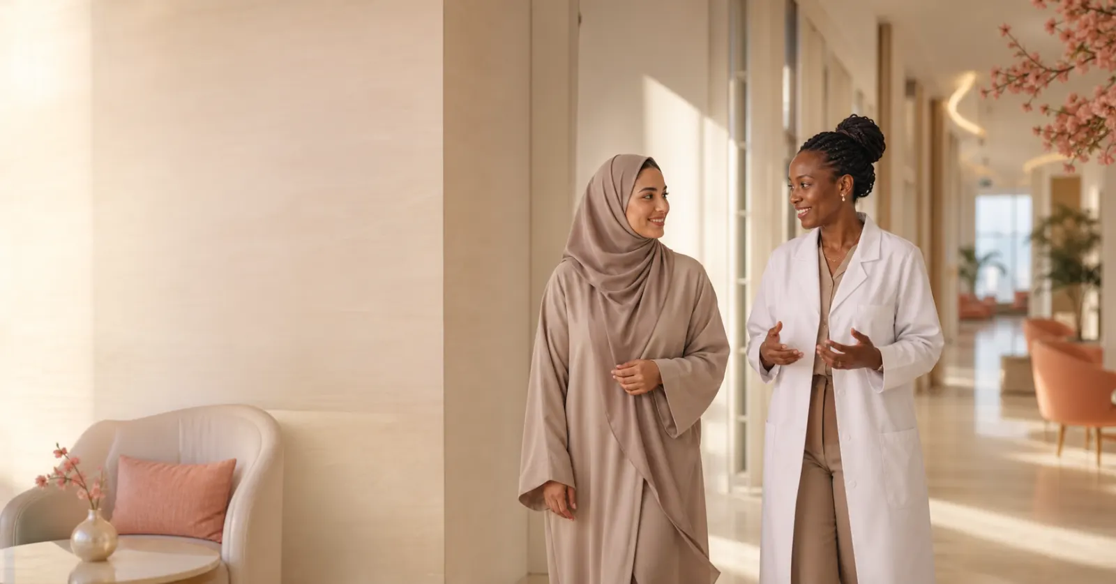 Women in a private healthcare space